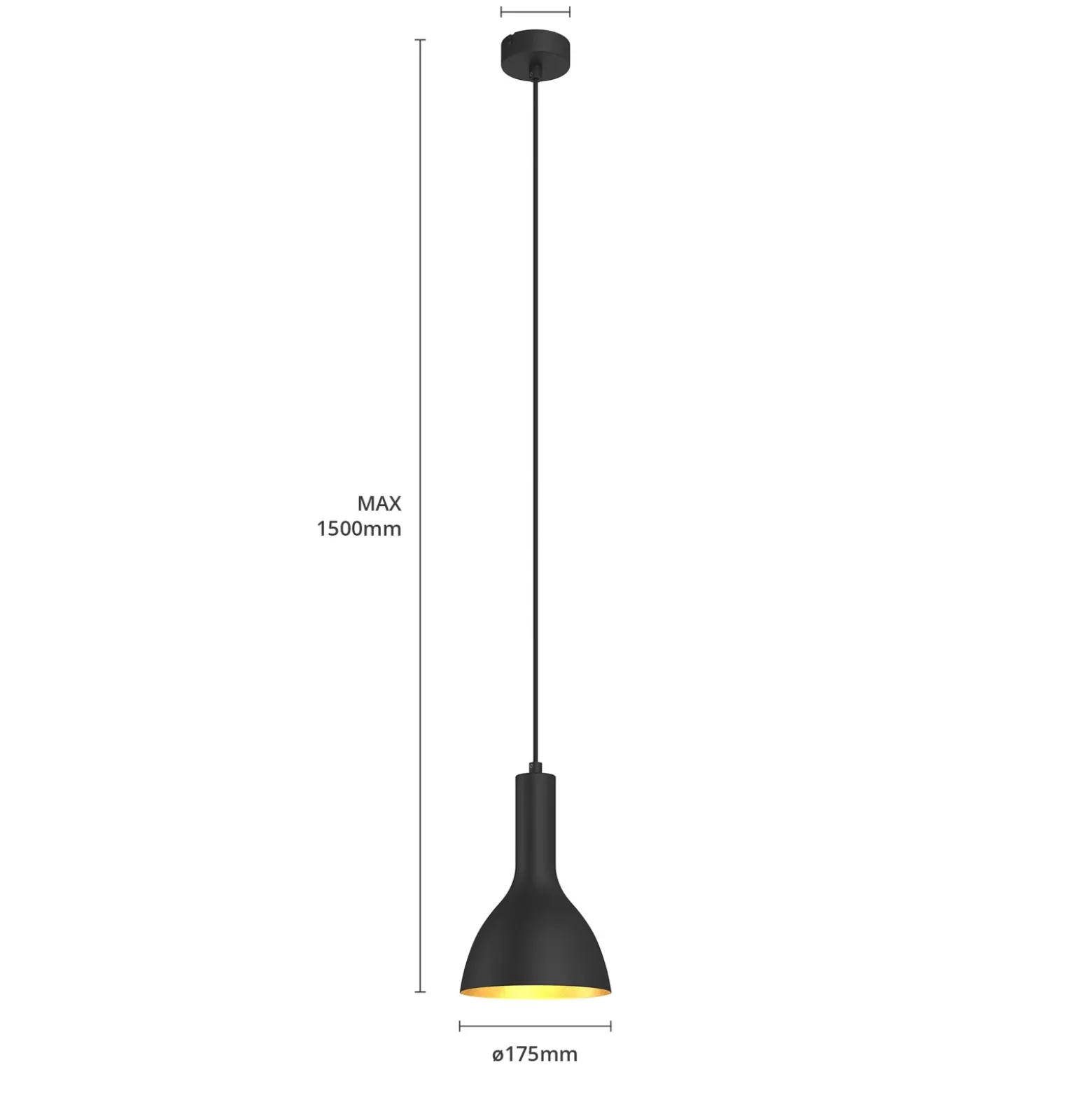 Arcchio Lámpara colgante Cosmina, 1 luz, negro, metal