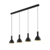 Arcchio Lámpara colgante Cosmina, 4 luces, longitud 120 cm, negro