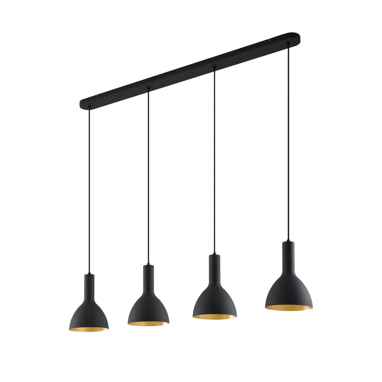 Arcchio Lámpara colgante Cosmina, 4 luces, longitud 120 cm, negro