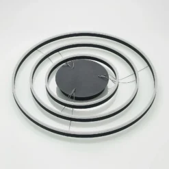 Arcchio lámpara colgante LED Albiona, negra, 3 anillos, Ø 80 cm