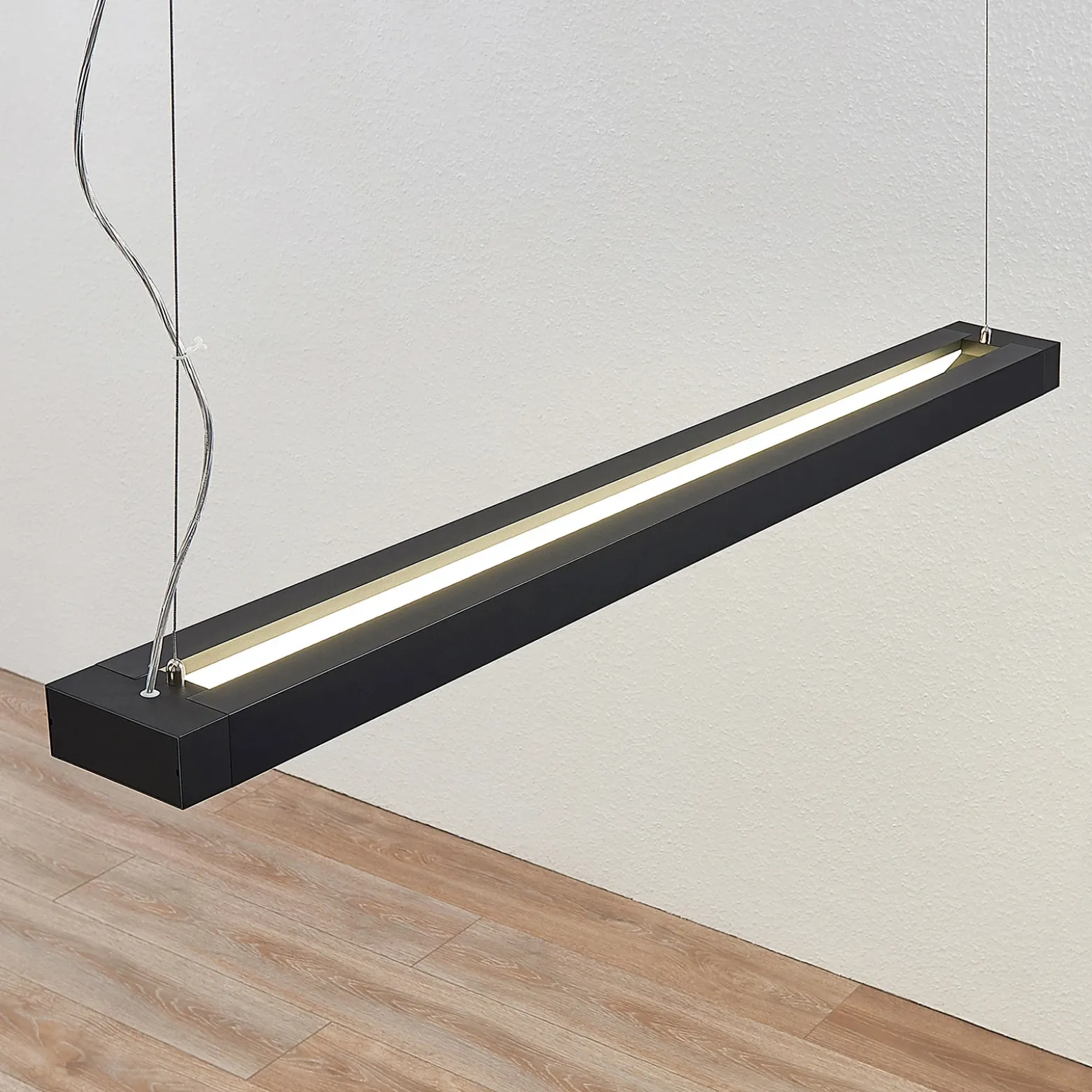 Arcchio lámpara colgante LED Cuna, negro, 122cm, metal