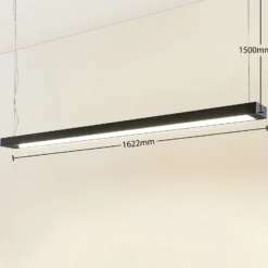 Arcchio lámpara colgante LED Cuna, negro, 162cm, metal