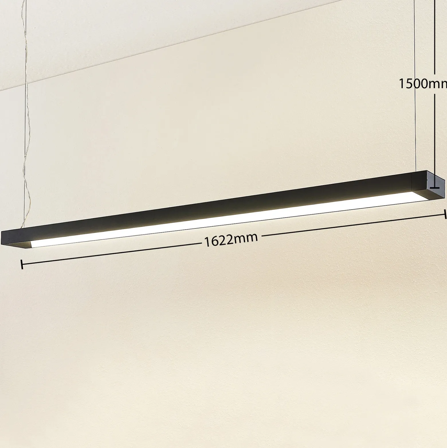 Arcchio lámpara colgante LED Cuna, negro, 162cm, metal