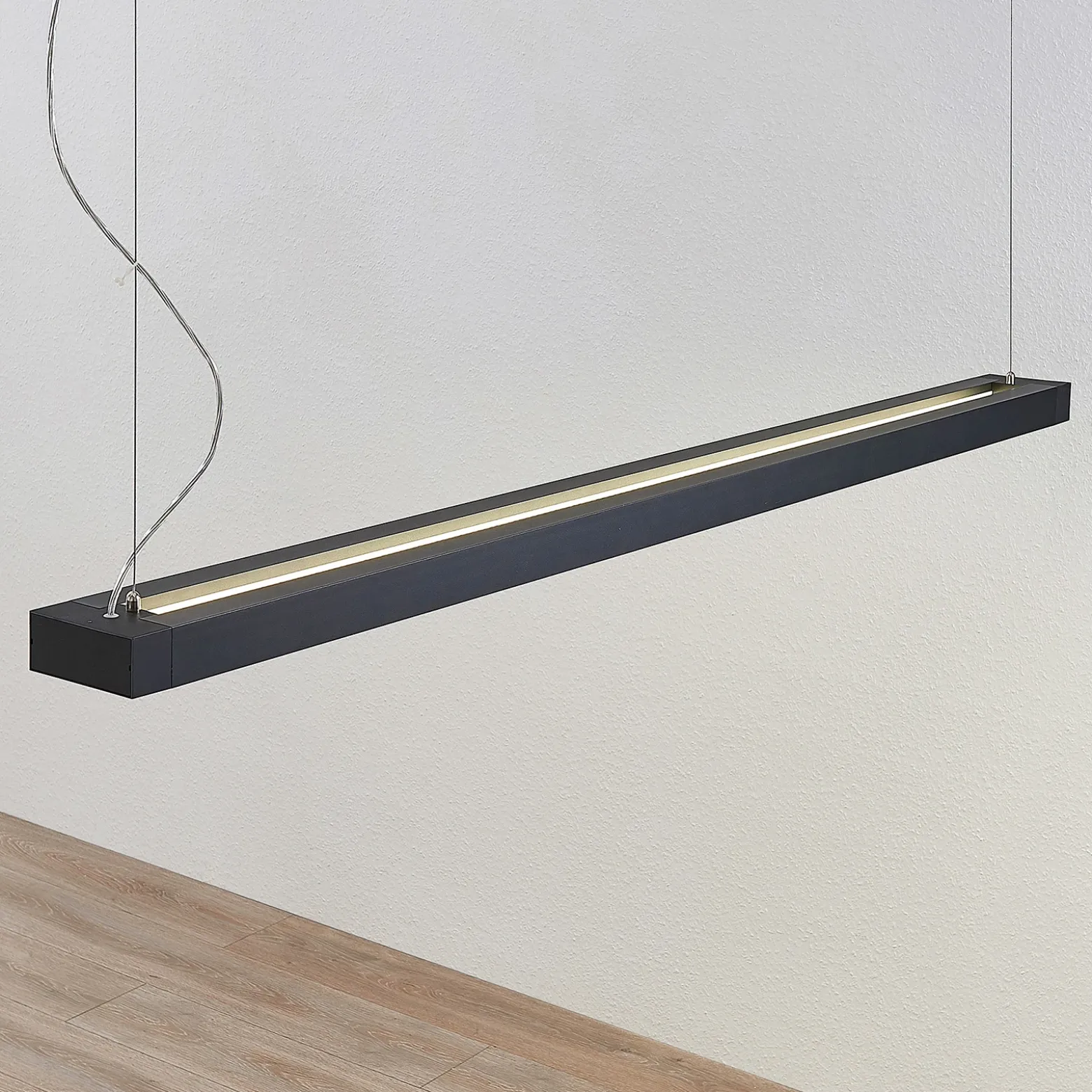 Arcchio lámpara colgante LED Cuna, negro, 162cm, metal