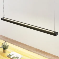 Arcchio lámpara colgante LED Cuna, negro, 162cm, metal