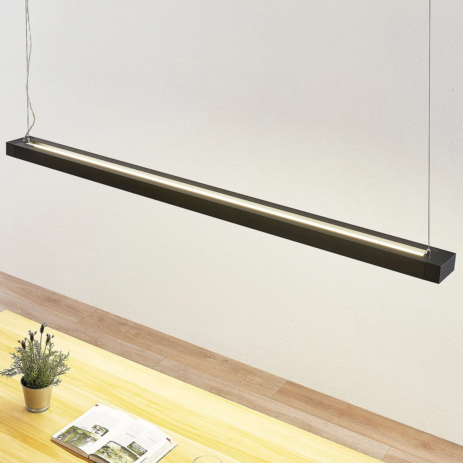 Arcchio lámpara colgante LED Cuna, negro, 162cm, metal