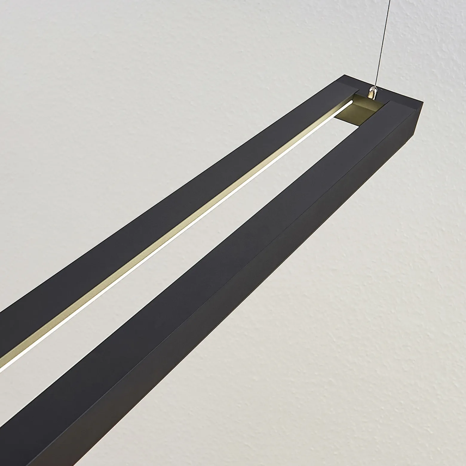 Arcchio lámpara colgante LED Cuna, negro, 162cm, metal