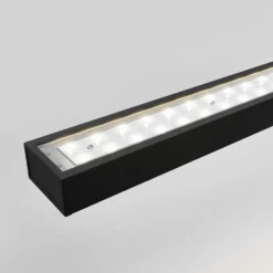 Arcchio lámpara colgante LED de oficina Jolinda, negra, 118cm, arriba/abajo