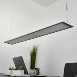 Arcchio lámpara colgante LED de oficina Samu, arriba/abajo, atenuable, aluminio