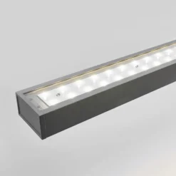 Arcchio lámpara colgante LED de oficina Jolinda, plata, 118cm, arriba/abajo