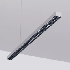 Arcchio lámpara colgante LED de oficina Jolinda, plata, 118cm, arriba/abajo