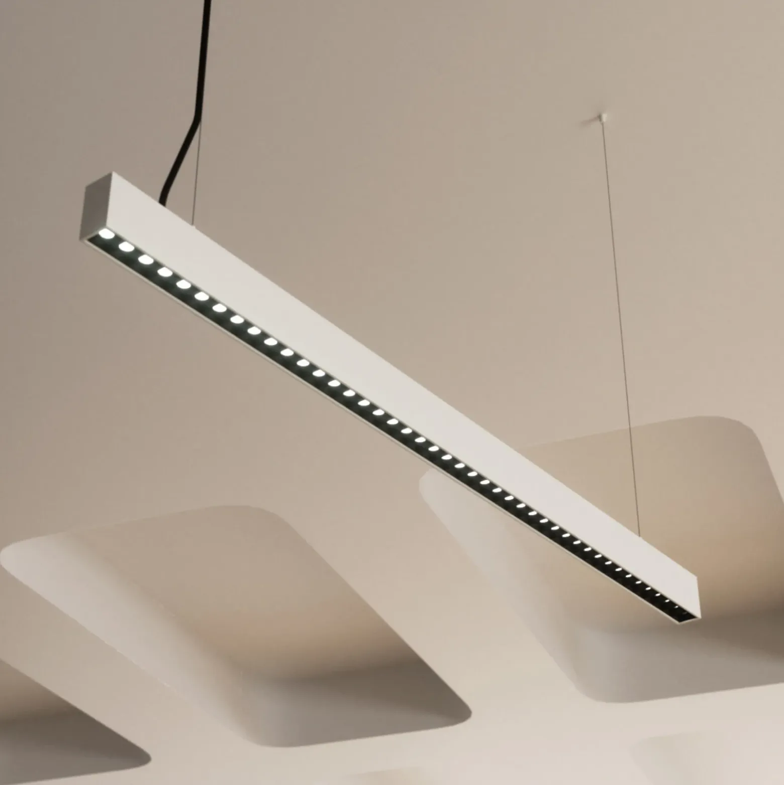 Arcchio lámpara colgante LED de oficina Jolinda slim, metal, arriba/abajo