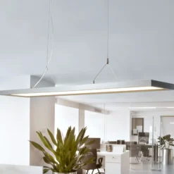 Arcchio lámpara colgante LED Dorean, plata, metal, 120cm