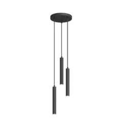 Arcchio Lámpara colgante LED Franka, 3 luces, Ø 24 cm, negra