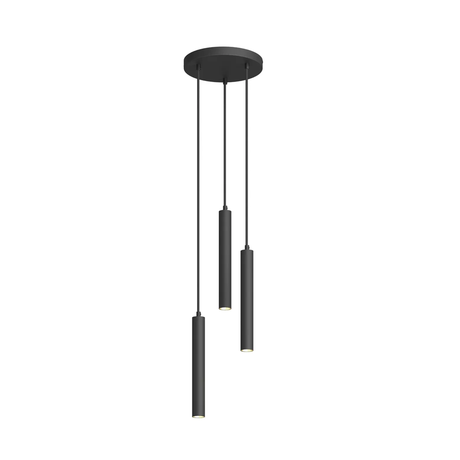 Arcchio Lámpara colgante LED Franka, 3 luces, Ø 24 cm, negra