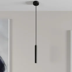 Arcchio Lámpara colgante LED Franka, 1 luz, Ø 4 cm, negro