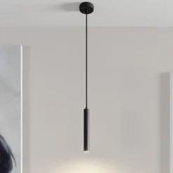 Arcchio Lámpara colgante LED Franka, 1 luz, Ø 4 cm, negro