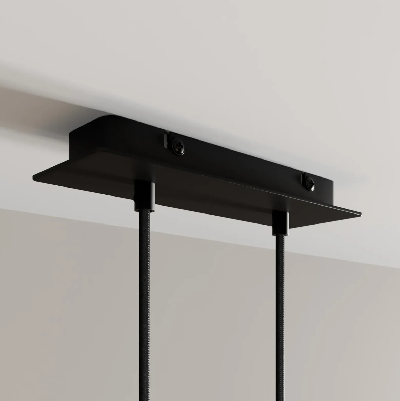 Arcchio lámpara colgante LED Franka, 2 luces, negro, aluminio