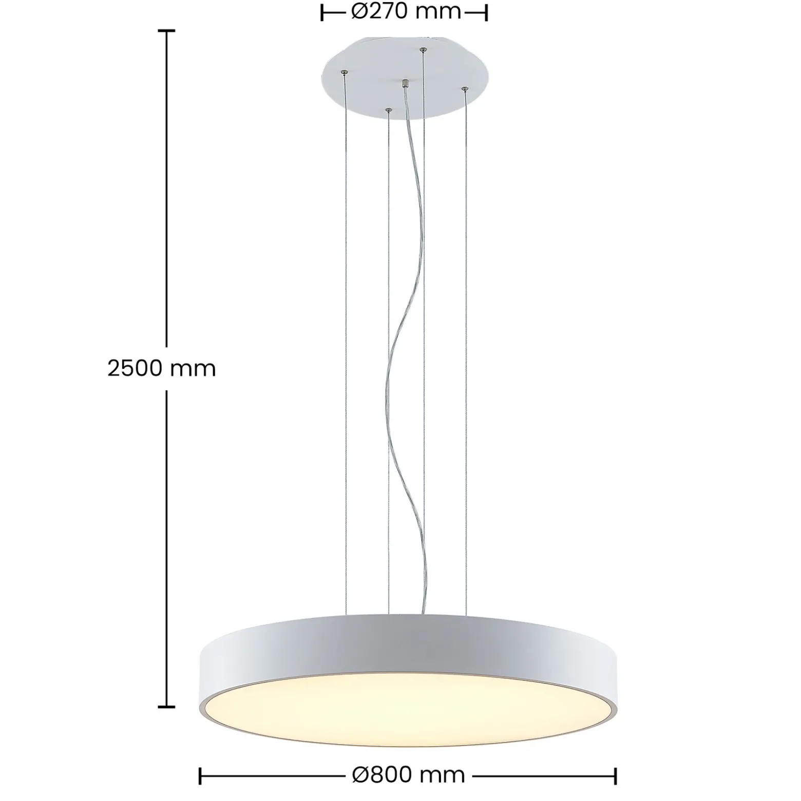 Arcchio lámpara colgante LED Noabelle, Ø 80 cm, blanco, metal