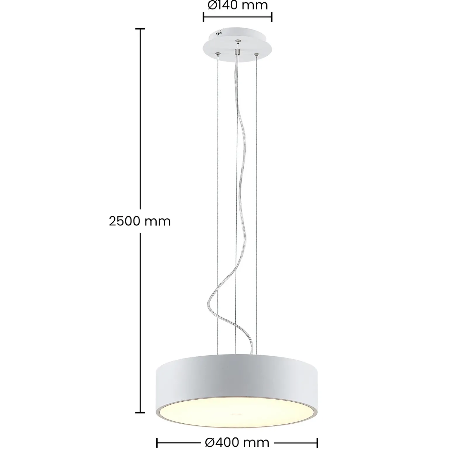 Arcchio lámpara colgante LED Noabelle, Ø 40 cm, blanco, metal