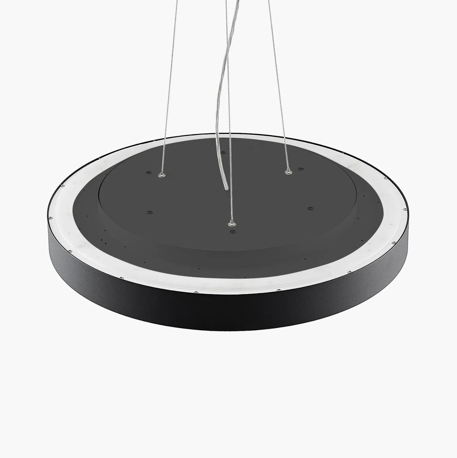 Arcchio lámpara colgante LED Vanida, negro, Ø 60 cm, arriba/abajo