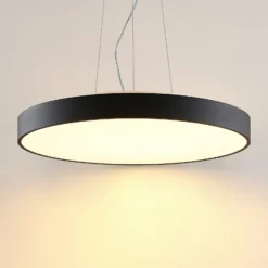 Arcchio lámpara colgante LED Vanida, negro, Ø 60 cm, arriba/abajo