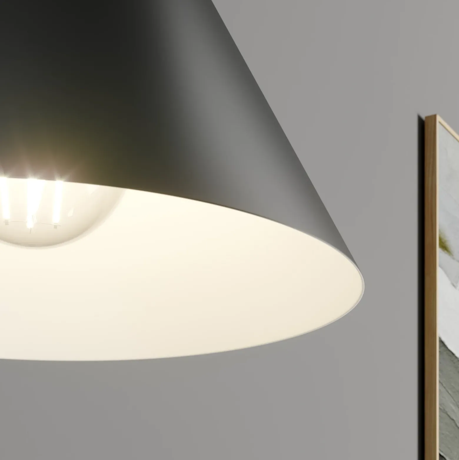 Arcchio Lámpara colgante Tadej, blanco y negro, Ø 19 cm, metal, E27
