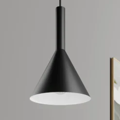 Arcchio Lámpara colgante Tadej, blanco y negro, Ø 19 cm, metal, E27
