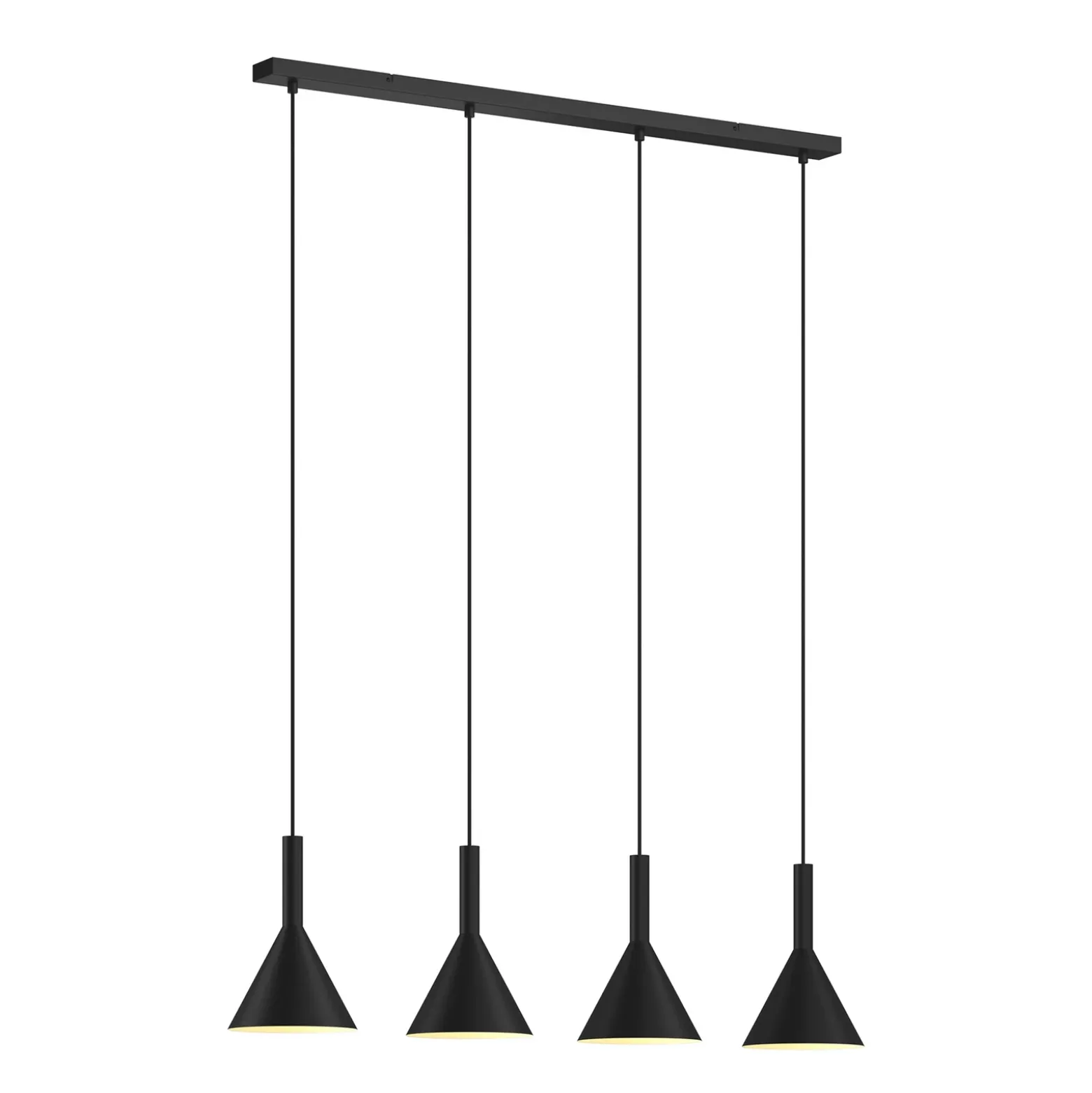 Arcchio Lámpara colgante Tadej, 4 luces, blanco y negro, metal, E27