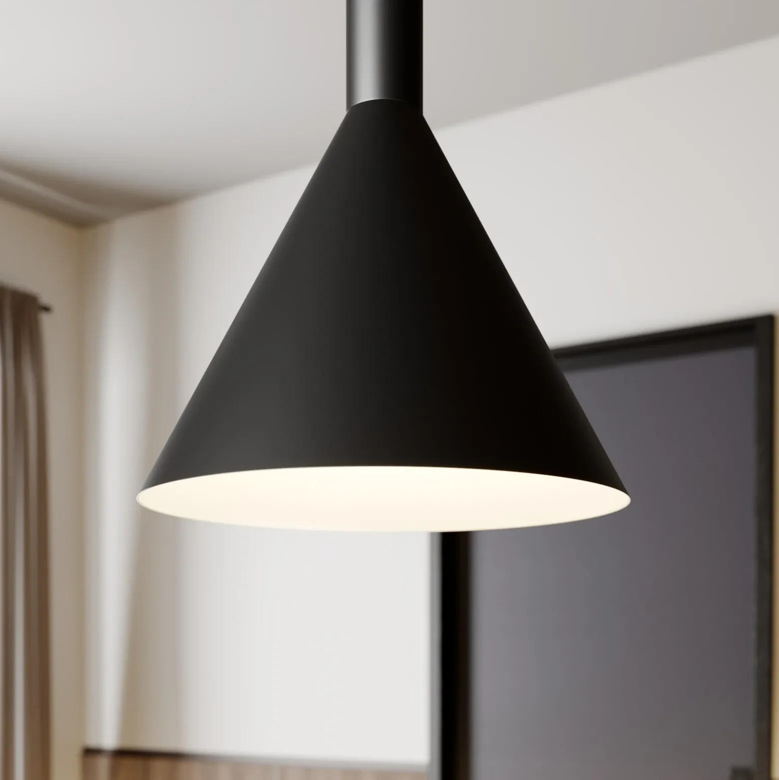 Arcchio Lámpara colgante Tadej, 4 luces, blanco y negro, metal, E27