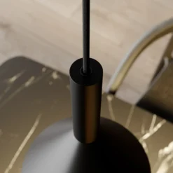 Arcchio Lámpara colgante Tadej, 4 luces, blanco y negro, metal, E27