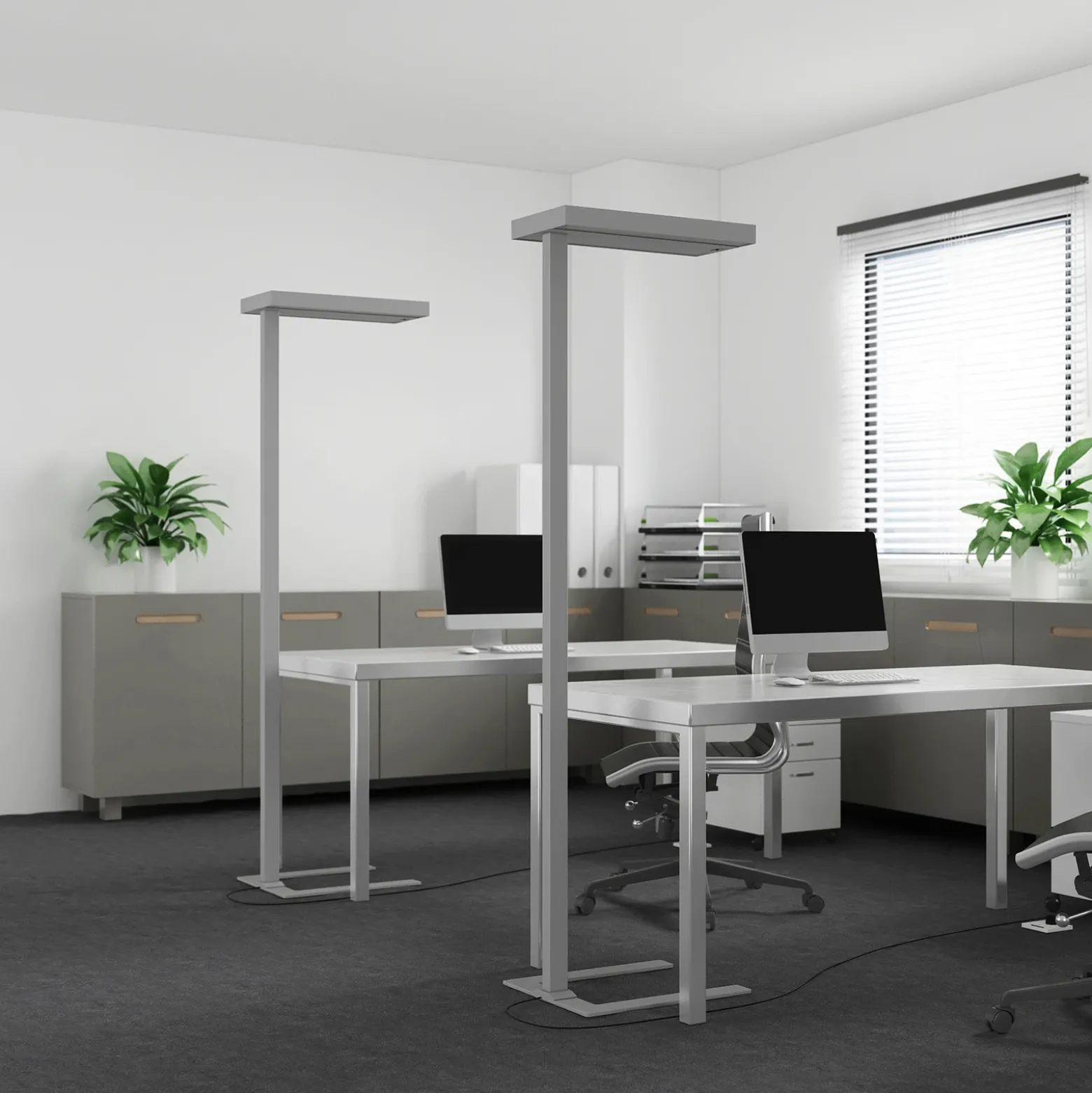 Arcchio lámpara de pie LED Logan Ultra, 4.000K, sensor, atenuable
