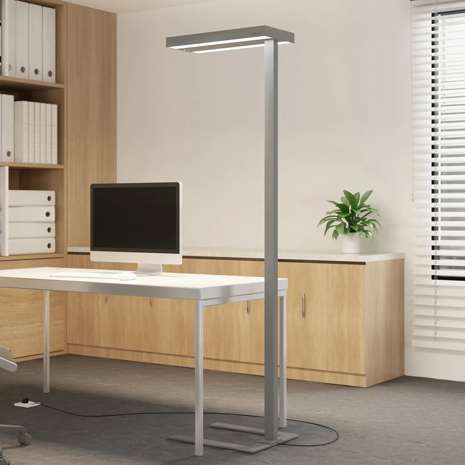 Arcchio lámpara de pie LED Logan Ultra, 4.000K, sensor, atenuable