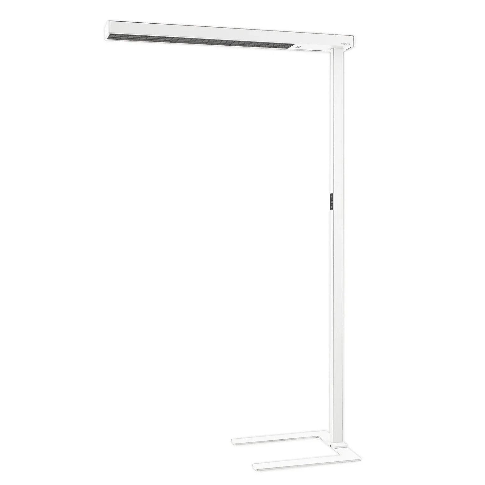 Arcchio lámpara de pie LED para oficina Susi, blanca, sensor, regulador táctil