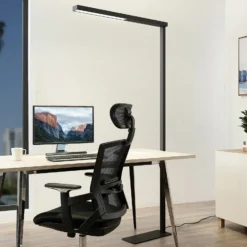 Arcchio lámpara de pie LED para oficina Tamilo, negro, metal, 194cm
