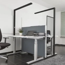 Arcchio Lámpara de pie LED para oficina Jolinda, set de 2, negro, 4.000K