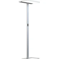 Arcchio lámpara de pie LED para oficina Aila, plata, sensor de luz diurna