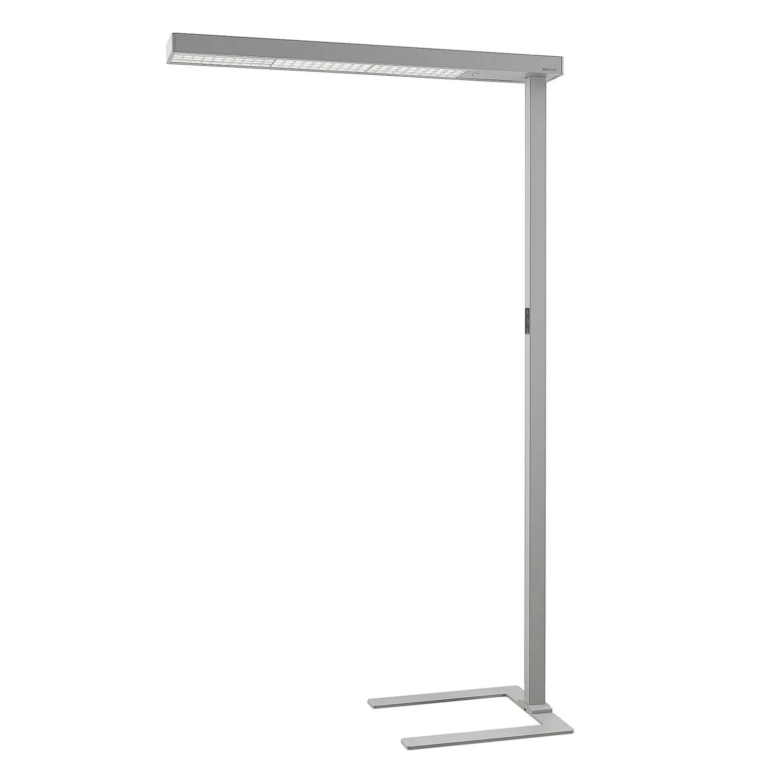 Arcchio Lámpara de pie LED para oficina Susi, set de 2, plata, sensor