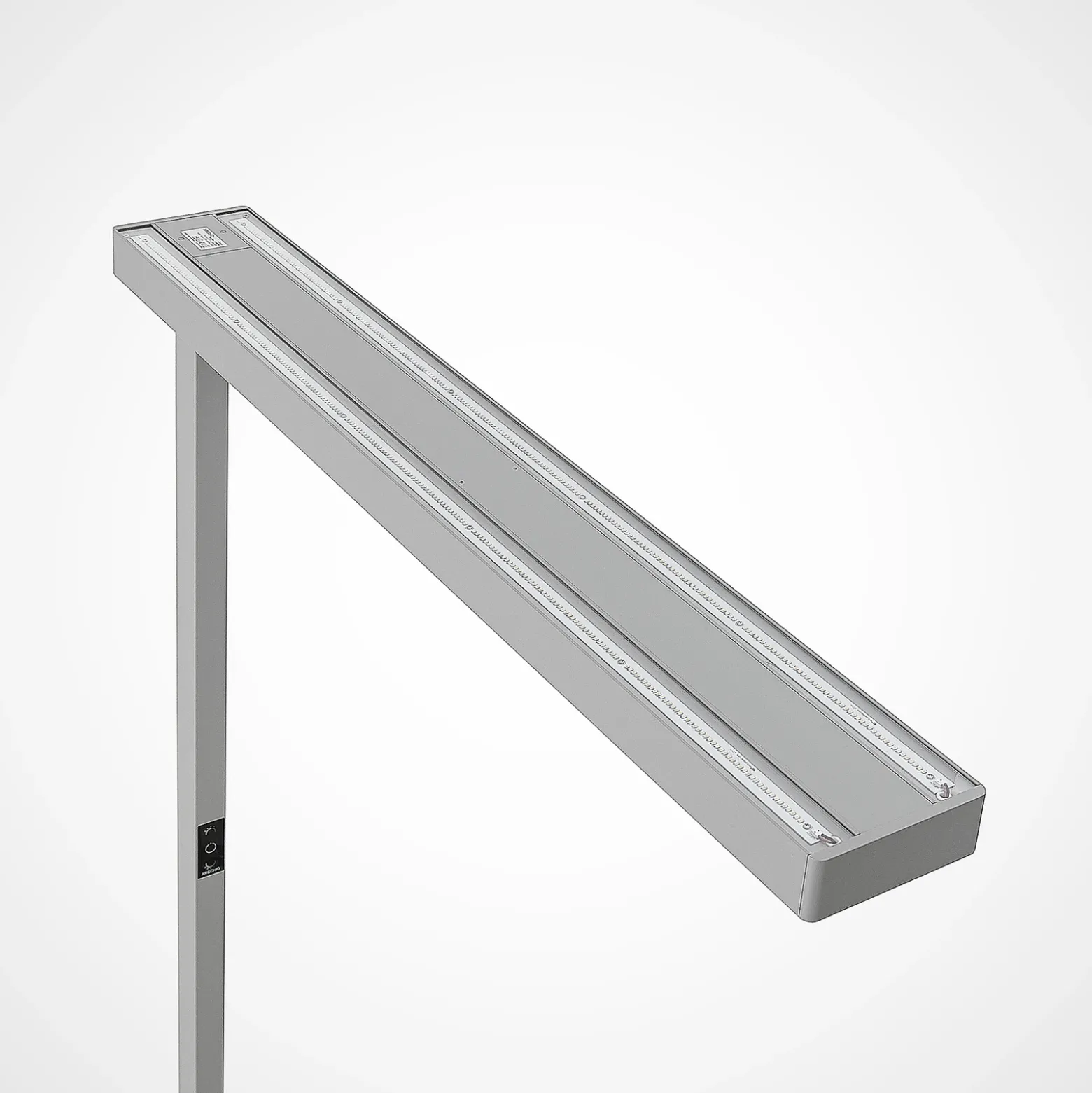 Arcchio Lámpara de pie LED para oficina Susi, set de 2, plata, sensor