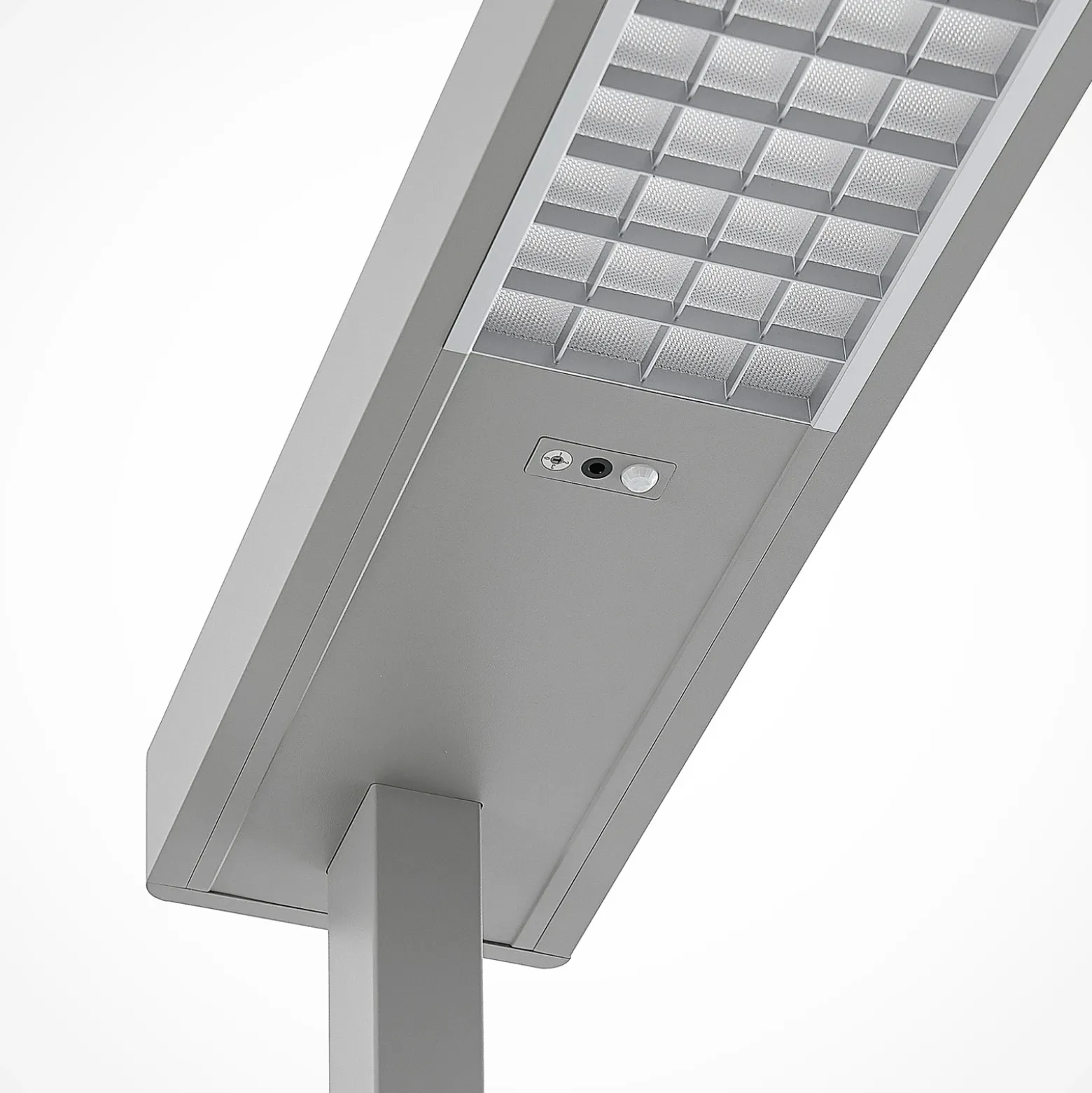 Arcchio Lámpara de pie LED para oficina Susi, set de 2, plata, sensor