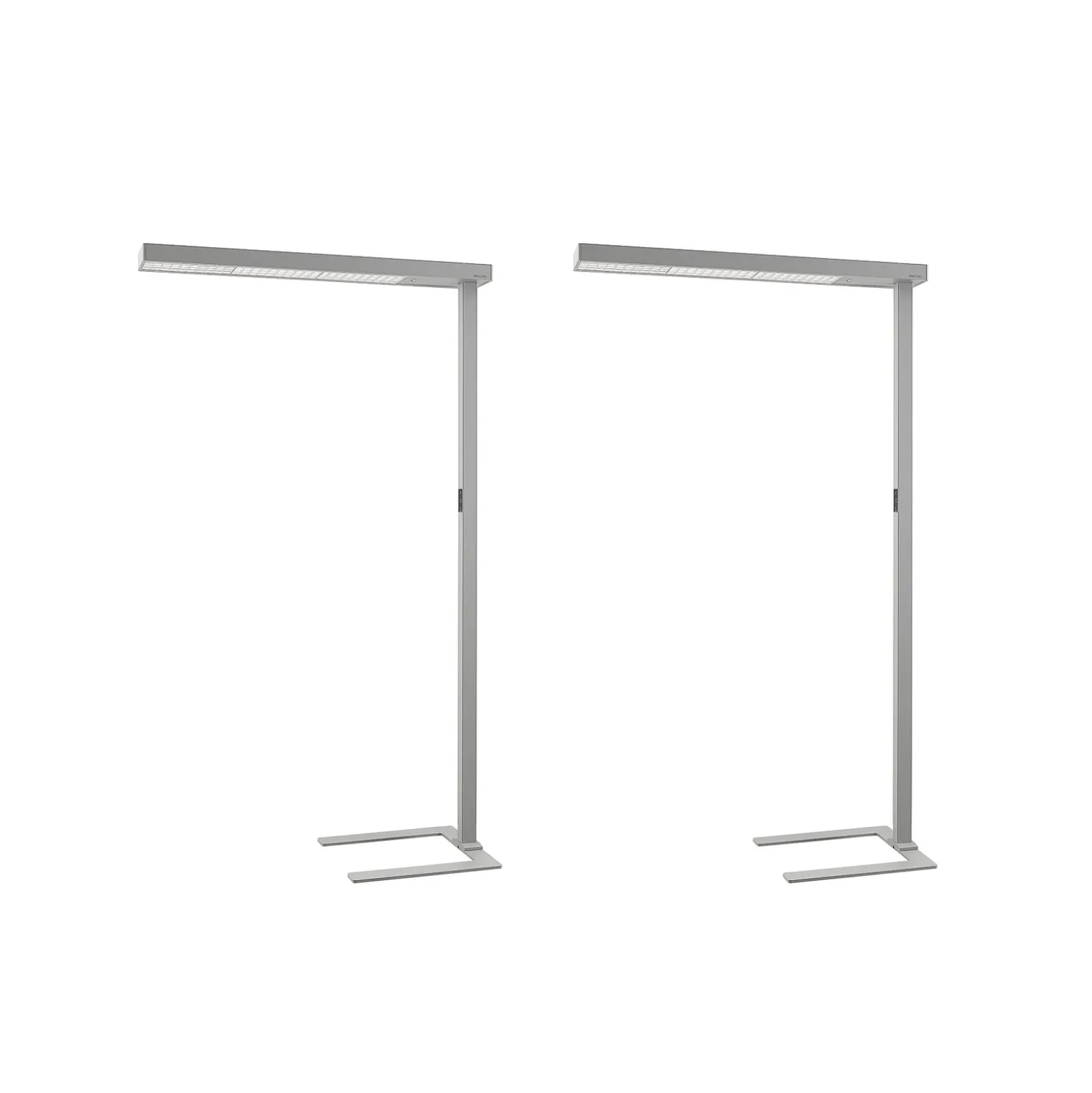 Arcchio Lámpara de pie LED para oficina Susi, set de 2, plata, sensor