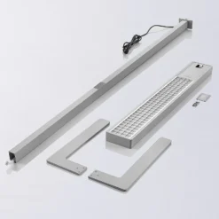 Arcchio Lámpara de pie LED para oficina Susi, set de 2, plata, sensor