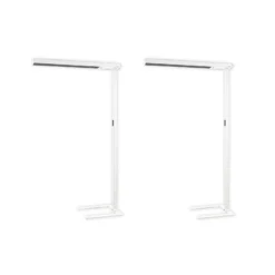 Arcchio Lámpara de pie LED para oficina Susi, set de 2, blanca, sensor