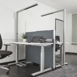 Arcchio Lámpara de pie LED para oficina Jolinda, set de 2, plata, 4.000 K