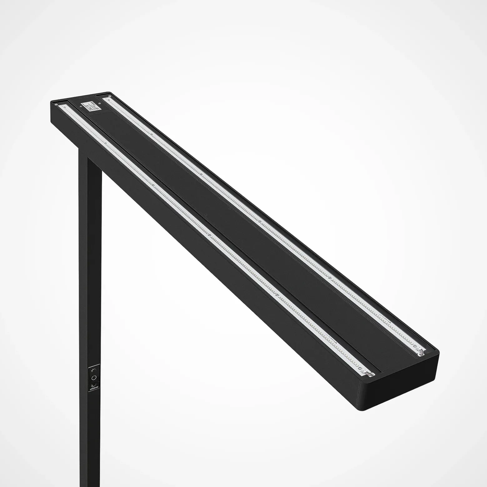 Arcchio Lámpara de pie LED para oficina Susi, set de 2, negra, sensor