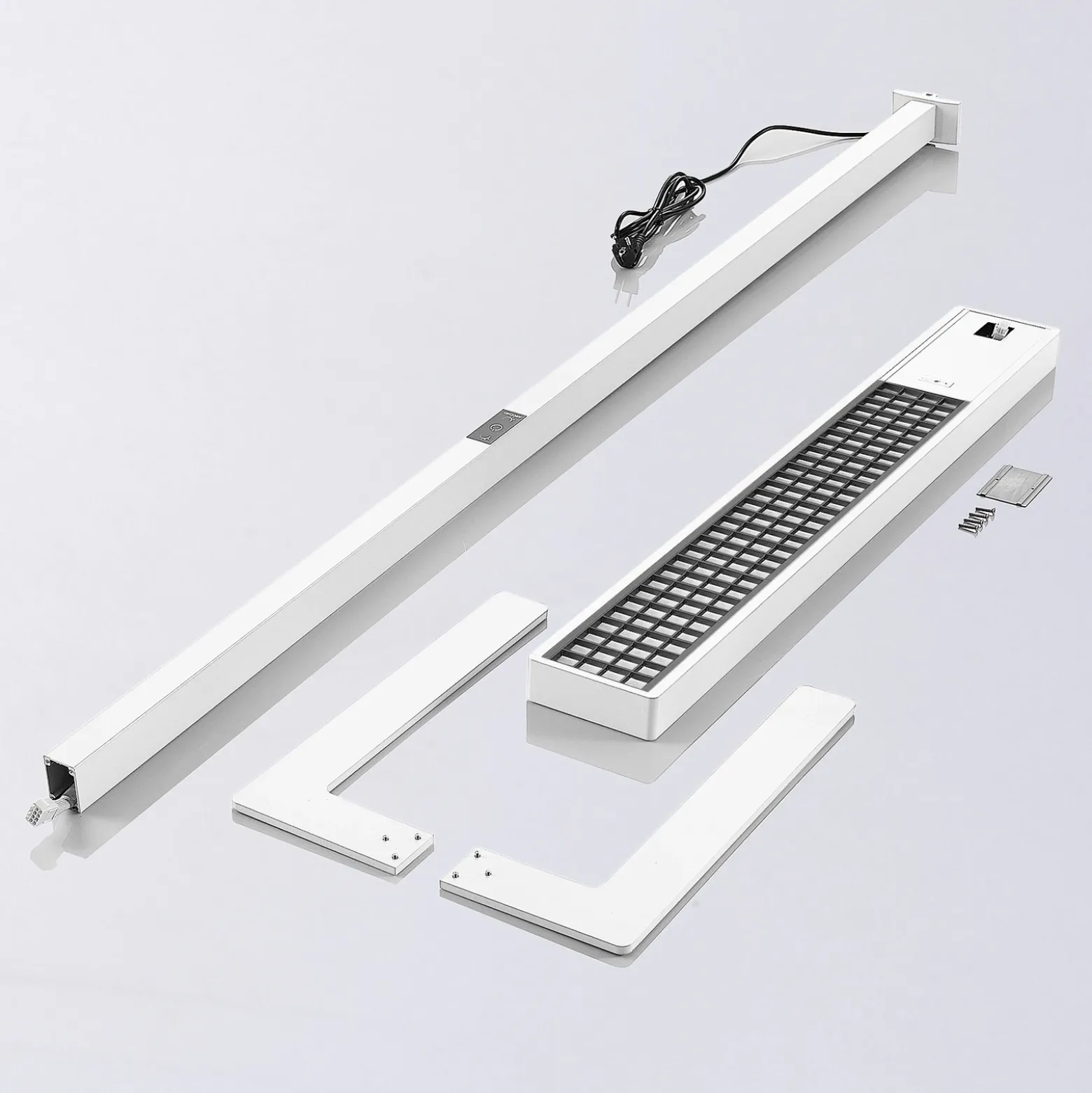 Arcchio Lámpara de pie LED para oficina Susi, set de 2, blanca, sensor