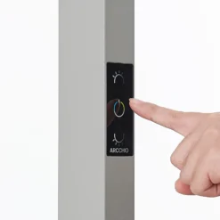 Arcchio Lámpara de pie LED para oficina Susi, set de 2, plata, sensor