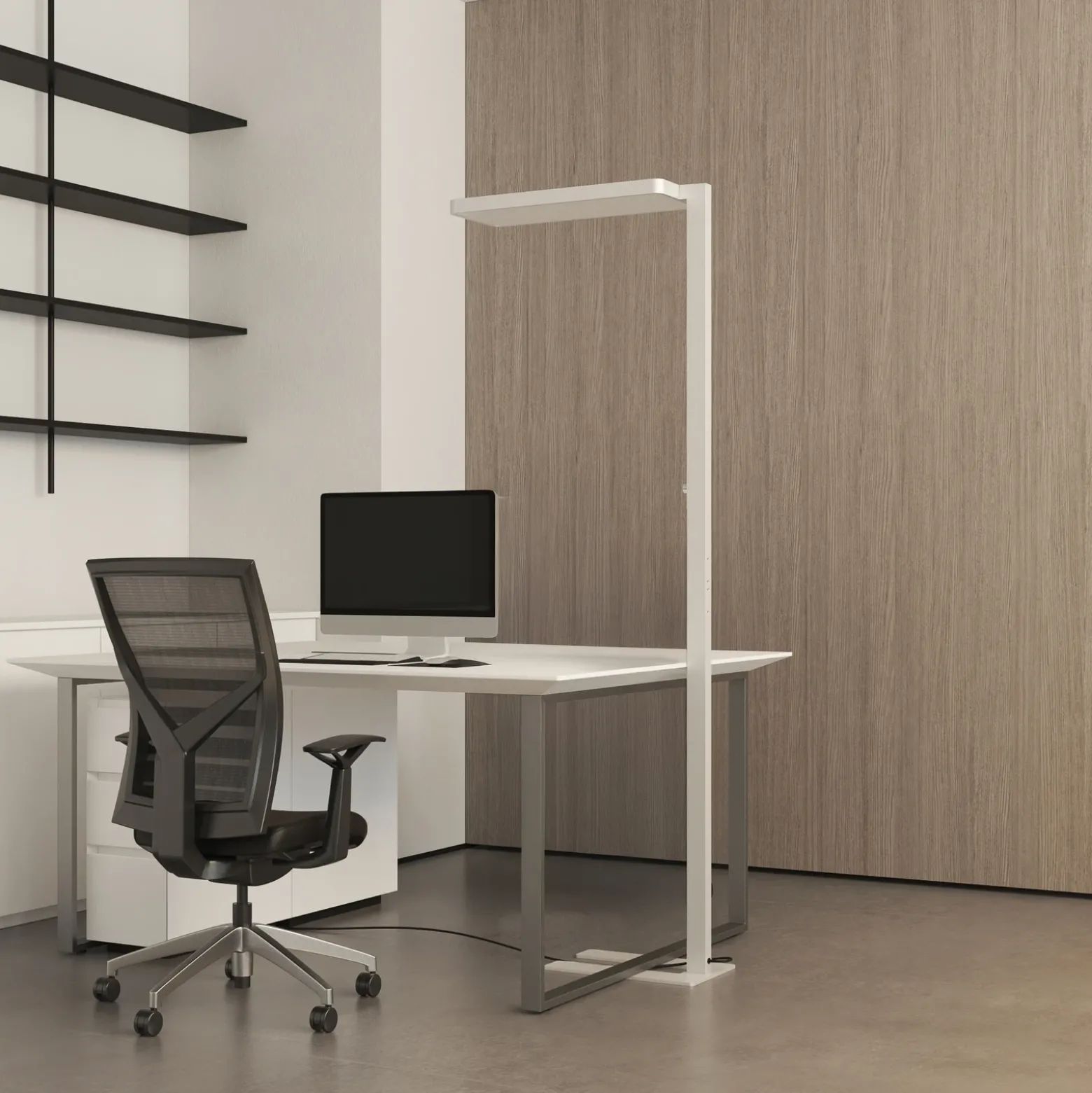 Arcchio lámpara de pie LED Timon, 195 cm, blanca, 54 W, aluminio