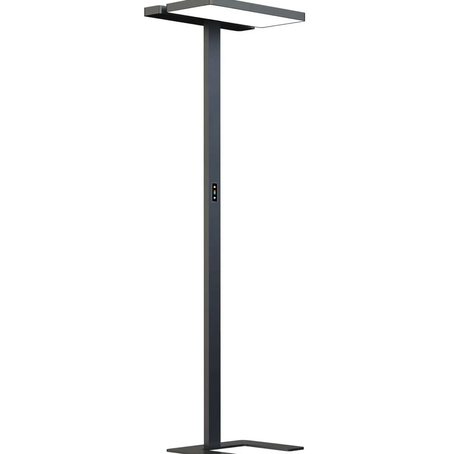 Arcchio Lámpara de pie para oficina Aila, negra, sensor de luz diurna
