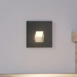 Arcchio Lámpara empotrable LED Vexi, 7,5 cm x 7,5 cm, negra, CCT
